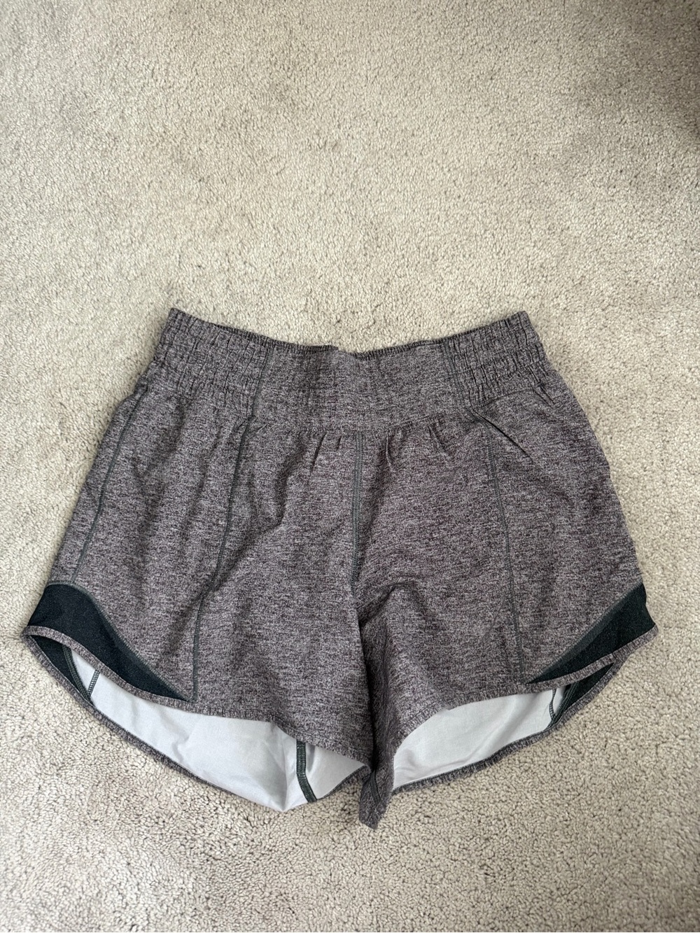 lululemon athletica Heather Gray Performance Running Shorts